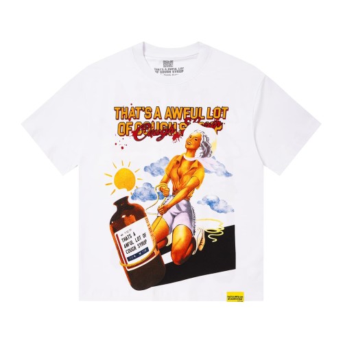 Pin-Up Lady Syrup Bottle Front Red Graffiti Overlay Stacked Letter Back Print Tee 29290078