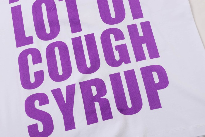 Desto Dubb Dripping Purple Liquid Cartoon Cup Double Side Bold Letter Print Tee 29290169