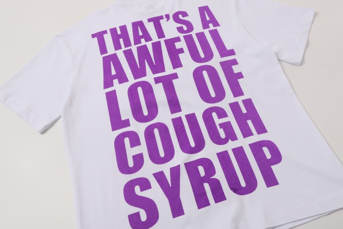 Desto Dubb Dripping Purple Liquid Cartoon Cup Double Side Bold Letter Print Tee 29290169