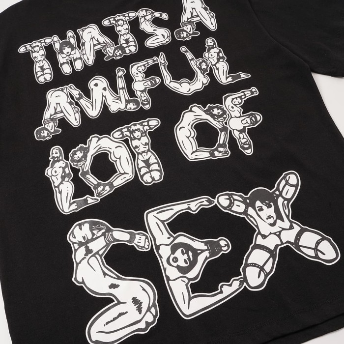 Unique Aesthetic Figure Constructed Letter Front Back Printed Tee 2 colors 29290006