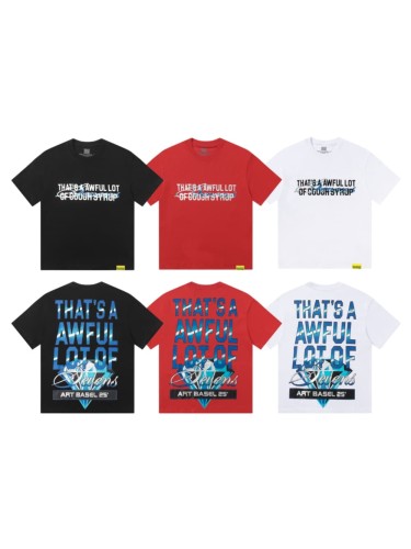 Art Basel 25 Limited Blue Water Wave Gradient Letter Diamond Sevens Back Script Overlay Text Tee 3 colors 29290138