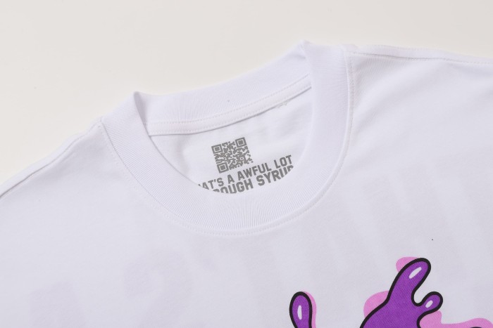 Desto Dubb Dripping Purple Liquid Cartoon Cup Double Side Bold Letter Print Tee 29290169