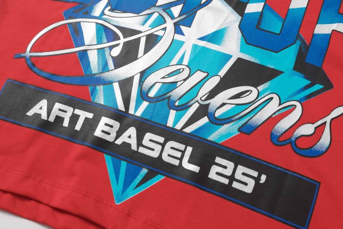 Art Basel 25 Limited Blue Water Wave Gradient Letter Diamond Sevens Back Script Overlay Text Tee 3 colors 29290138