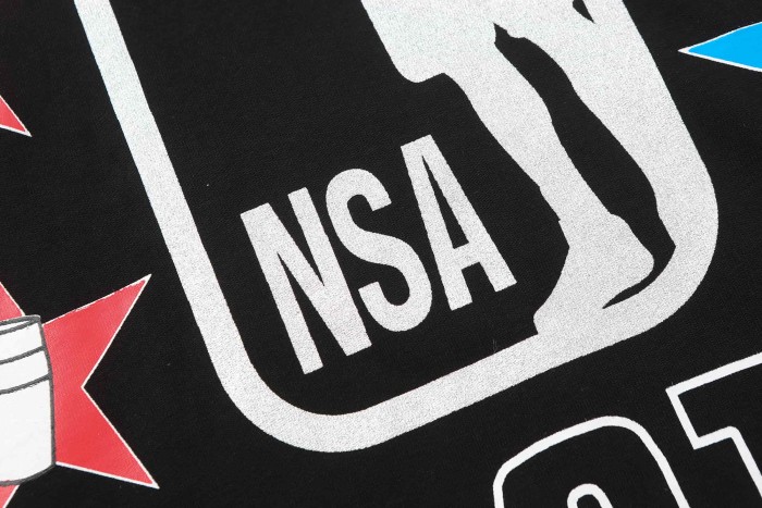 All-Star NSA Figure Silhouette Star Sleeve Double Sided Print Tee 2 colors 29290030