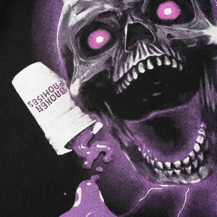 Two Purple Eye Skull Lightning Front Snake Ring Background Dripping Graffiti Text Print Tee 2 colors 29290122