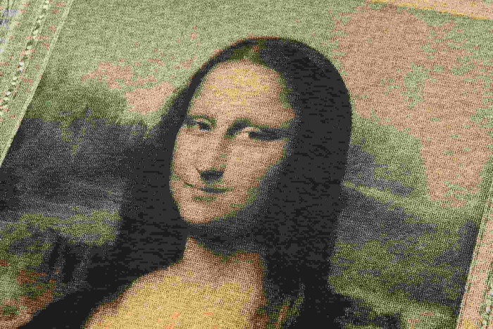 Framed Parody Mona Lisa Holding Syrup Cup Front Bold Gold Stacked Slogan Print Tee 2 colors 29290152
