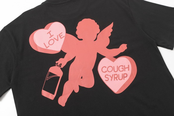 I Love Nested Heart Front Cupid Angel Syrup Bottle Back Double Sided Print Tee 2 colors 29290046