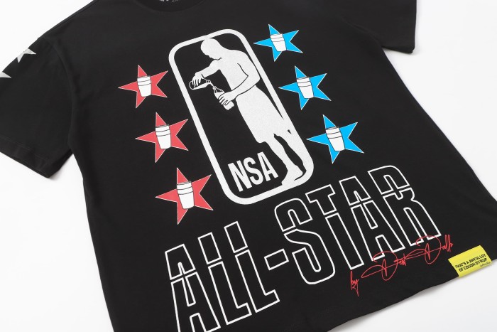 All-Star NSA Figure Silhouette Star Sleeve Double Sided Print Tee 2 colors 29290030
