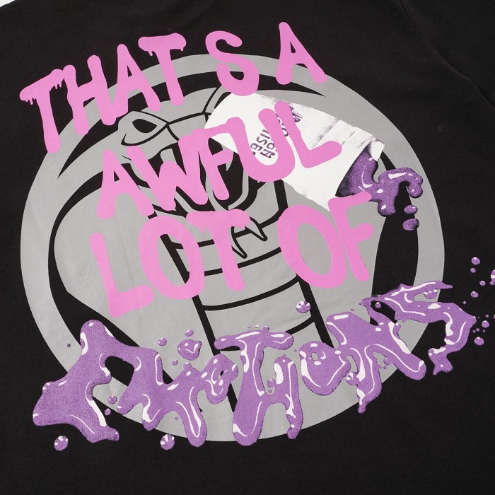 Two Purple Eye Skull Lightning Front Snake Ring Background Dripping Graffiti Text Print Tee 2 colors 29290122