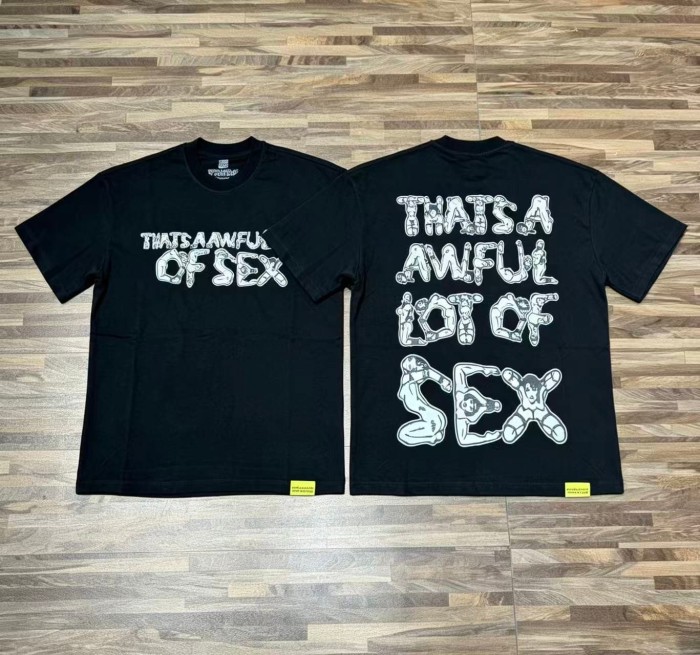 Unique Aesthetic Figure Constructed Letter Front Back Printed Tee 2 colors 29290006
