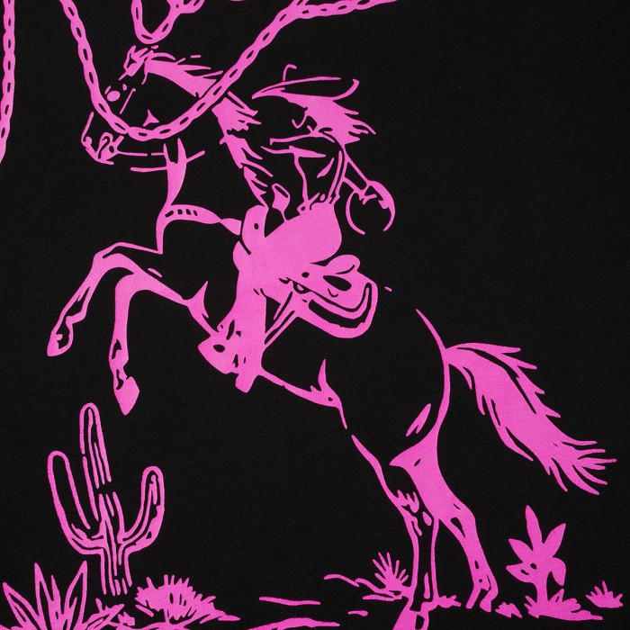 Pink Line Rodeo Cowboy Cactus Club EST 2018 Front Bold Stacked Letter Tee 29290090