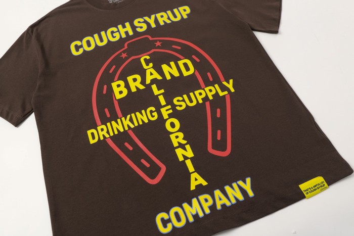 California Western Horseshoe Brand Text Front Bucking Bronco Lightning Stacked Slogan Printed Tee 29290068