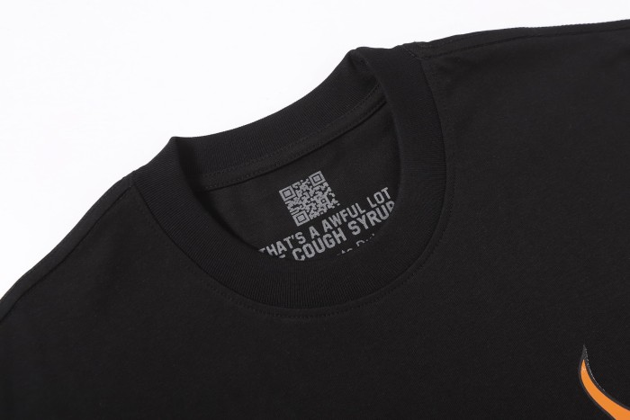 Word Star & Small Flame Decor Sleeve Side Print Large Flame Base Splash Tee 3 colors 29290130