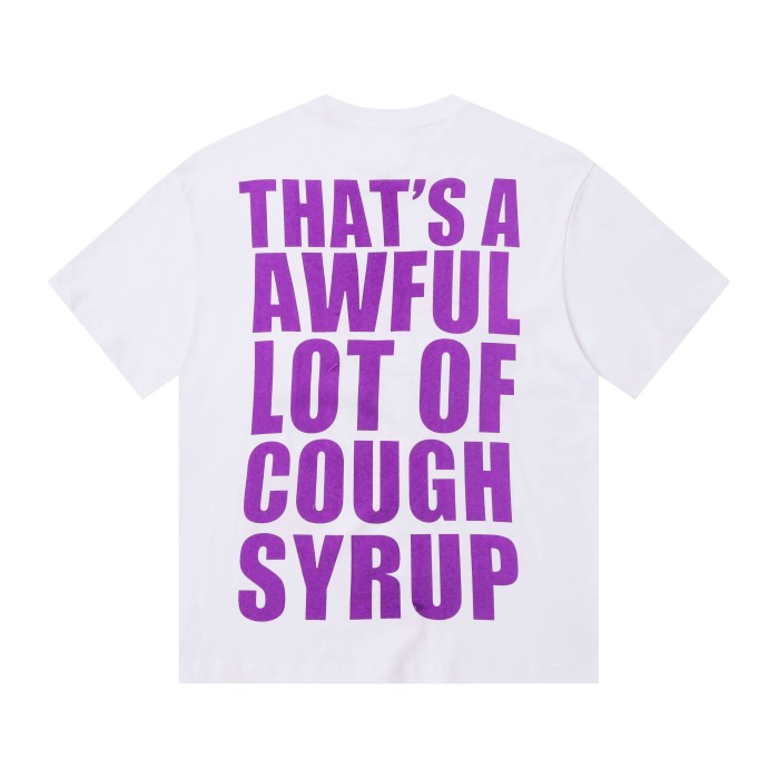 Desto Dubb Dripping Purple Liquid Cartoon Cup Double Side Bold Letter Print Tee 29290169
