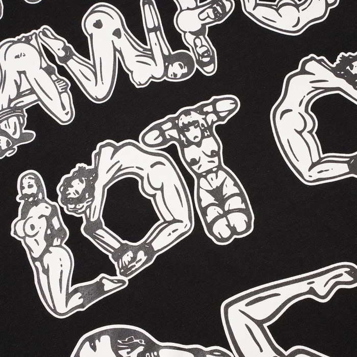 Unique Aesthetic Figure Constructed Letter Front Back Printed Tee 2 colors 29290006