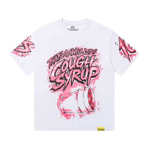 Pink Splatter Graffiti Cup Front Back Double Sided Print Tee 2 colors 29290023