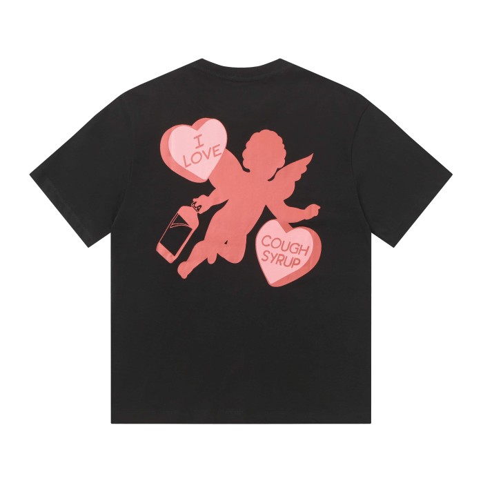 I Love Nested Heart Front Cupid Angel Syrup Bottle Back Double Sided Print Tee 2 colors 29290046