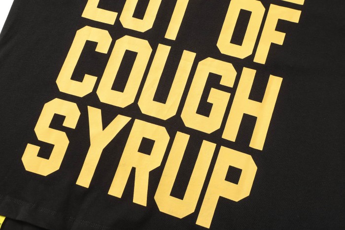 Framed Parody Mona Lisa Holding Syrup Cup Front Bold Gold Stacked Slogan Print Tee 2 colors 29290152