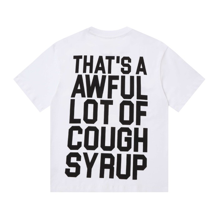 Running Horses Purple Tongue Split Letter Front Full Stacked Slogan Back Tee 2 colors 29290051