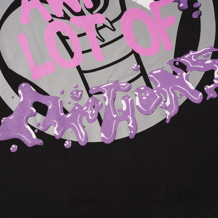 Two Purple Eye Skull Lightning Front Snake Ring Background Dripping Graffiti Text Print Tee 2 colors 29290122