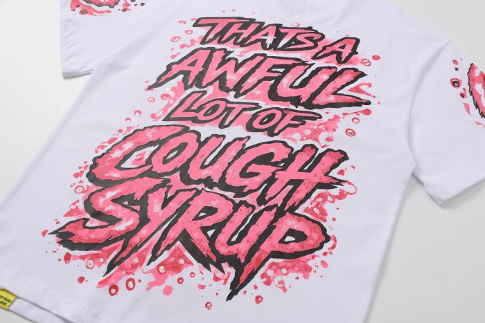 Pink Splatter Graffiti Cup Front Back Double Sided Print Tee 2 colors 29290023