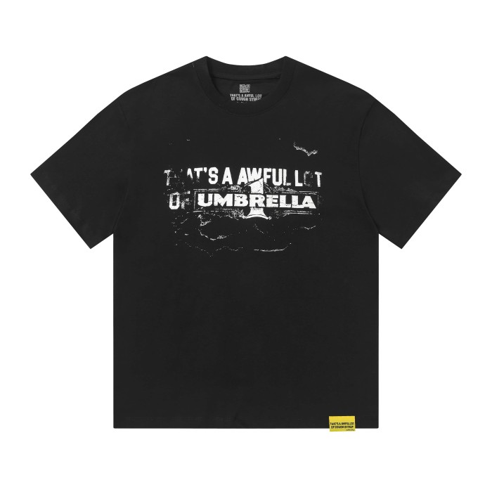 Vintage Distressed Faded Umbrella Text Front Big Stacked Letter Print Tee 2 colors 29290058