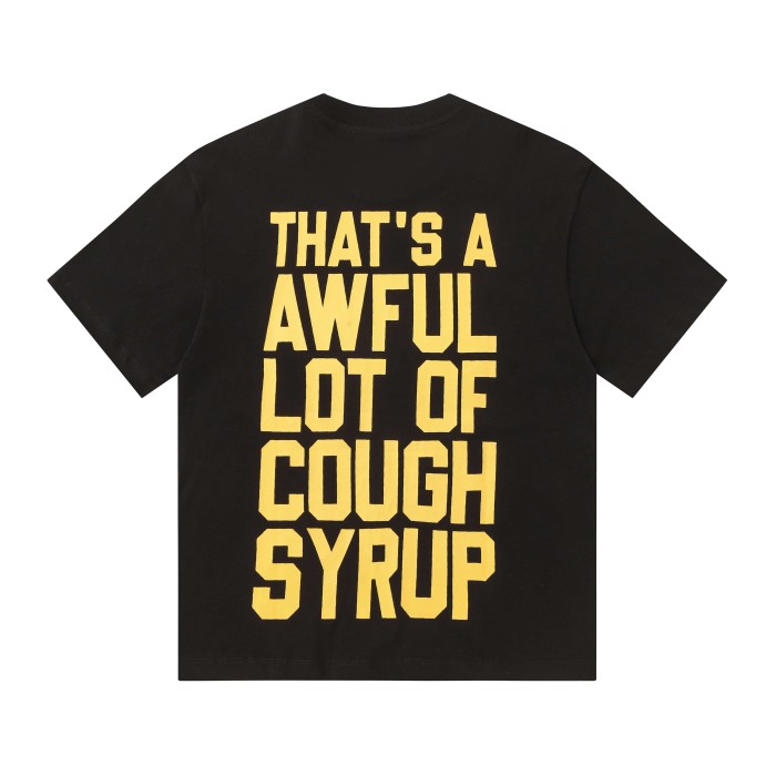 Framed Parody Mona Lisa Holding Syrup Cup Front Bold Gold Stacked Slogan Print Tee 2 colors 29290152