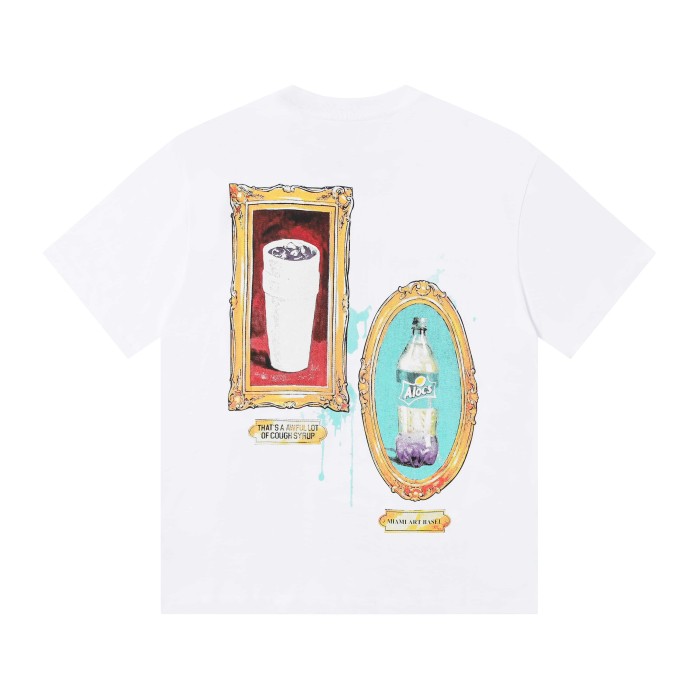 Art Gallery Street Vintage Ornate Frame Syrup Bottle Collage Print Front Dual Frame Splash Drink Cup Graphic Tee 2 colors 29302147