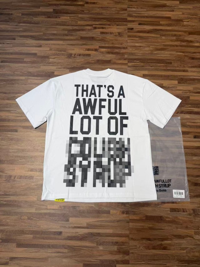 Cyber Street Glitch Pixel Mosaic Half Blur Text Front Segmented Normal & Distorted Stacked Letter Back Tee 2 colors 29302180