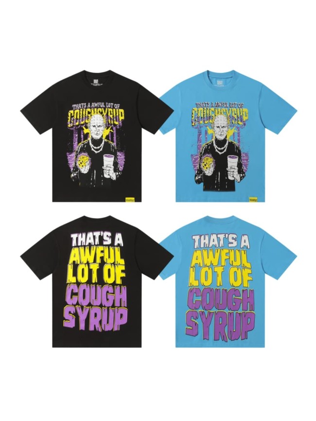 Grunge Streetwear Contrast Purple Yellow Melting Jagged Typography Portrait Poster Dual Side Print Tee 2 colors 29302208