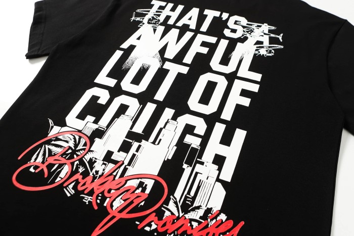 Gothic Streetwear Line Drawing Reaper Urban Scene Dual Side Contrast Script Signature Typography Tee 29302199