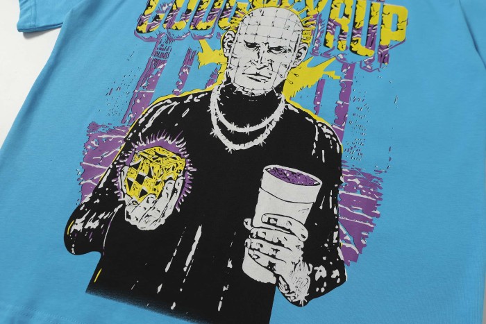 Grunge Streetwear Contrast Purple Yellow Melting Jagged Typography Portrait Poster Dual Side Print Tee 2 colors 29302208