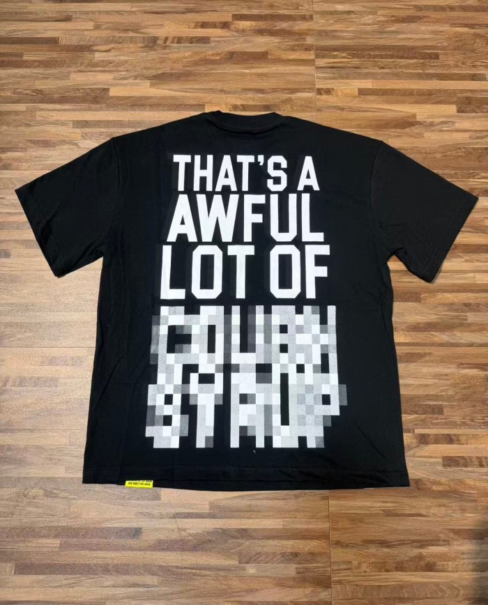 Cyber Street Glitch Pixel Mosaic Half Blur Text Front Segmented Normal & Distorted Stacked Letter Back Tee 2 colors 29302180