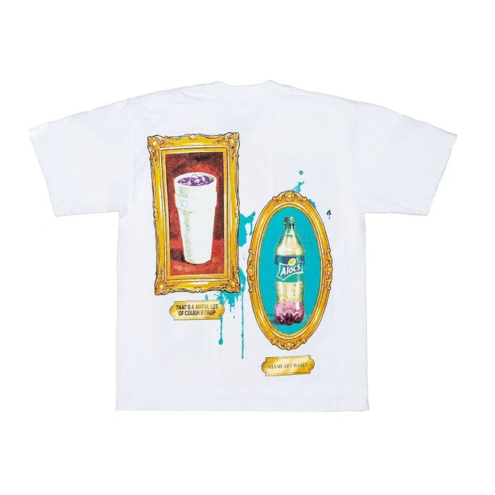 Art Gallery Street Vintage Ornate Frame Syrup Bottle Collage Print Front Dual Frame Splash Drink Cup Graphic Tee 2 colors 29302147