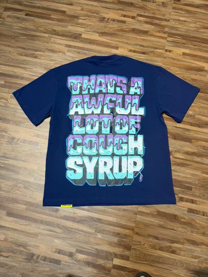 West Coast Hip Hop Drip Gradient Bubble Letter Juiceman Cartoon Graphic Front Multi Layer Outline Stacked Slogan Tee 2 colors 29302092