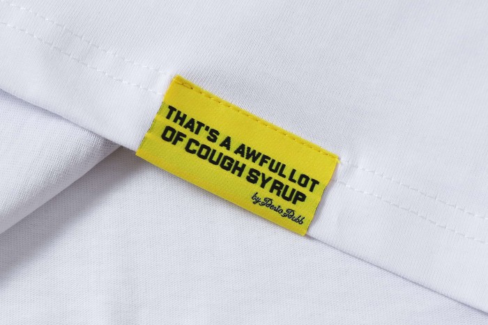 Street Irregular Cow Print Background Front Centered Horizontal Slogan Hollow Outline Stacked Letter Tee 2 colors 29302205