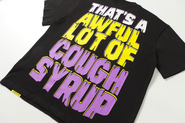Grunge Streetwear Contrast Purple Yellow Melting Jagged Typography Portrait Poster Dual Side Print Tee 2 colors 29302208