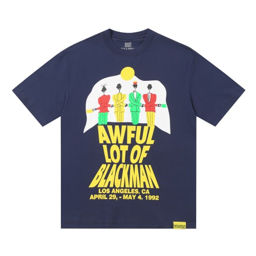 Minimal Urban Street Flat Silhouette Character Scene Dual Side Bold Color Block Typography Tee 29302251
