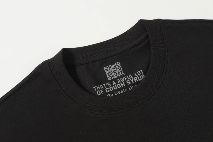 Street Irregular Cow Print Background Front Centered Horizontal Slogan Hollow Outline Stacked Letter Tee 2 colors 29302205