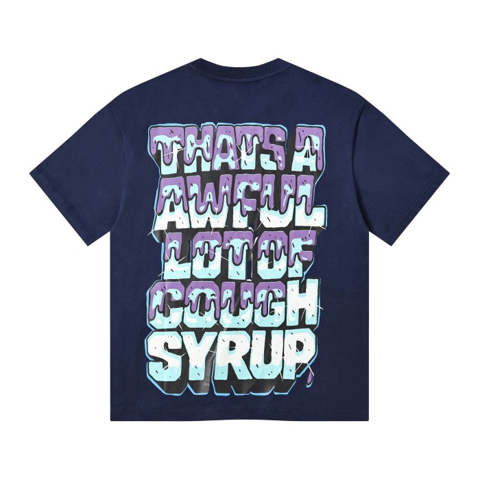 West Coast Hip Hop Drip Gradient Bubble Letter Juiceman Cartoon Graphic Front Multi Layer Outline Stacked Slogan Tee 2 colors 29302092