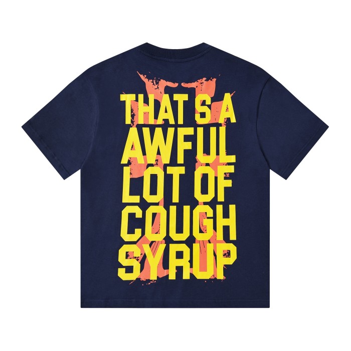 Vintage Grunge Street Distressed Splatter Cross Letter Graphic Front Stacked Bold Slogan Back Double Sided Tee 2 colors 29302080