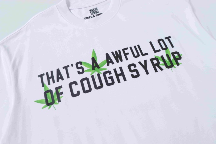 Minimal Street Green Hemp Leaf Accent Horizontal Slogan Front Large Vertical Bold Segmented Letter Tee 2 colors 29302254