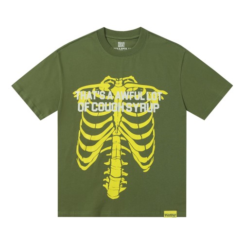 Gothic Street Skeleton Bone Line Art Dual Side Contrast Outline Typography Tee 3 colors 29302259