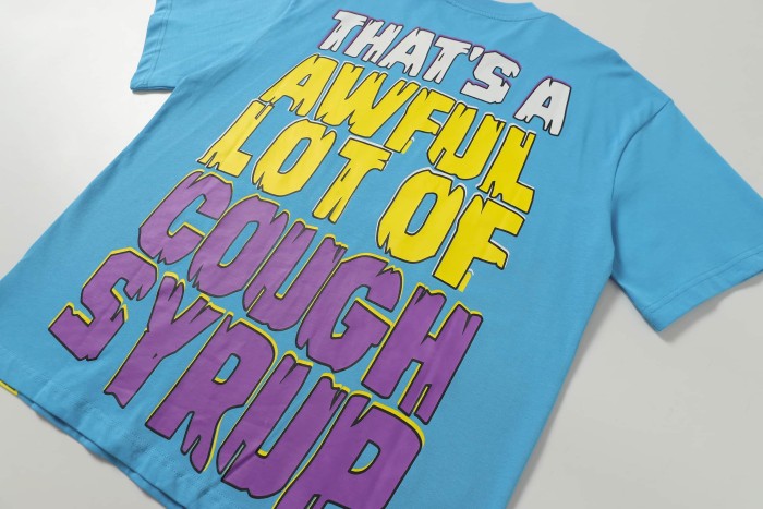 Grunge Streetwear Contrast Purple Yellow Melting Jagged Typography Portrait Poster Dual Side Print Tee 2 colors 29302208