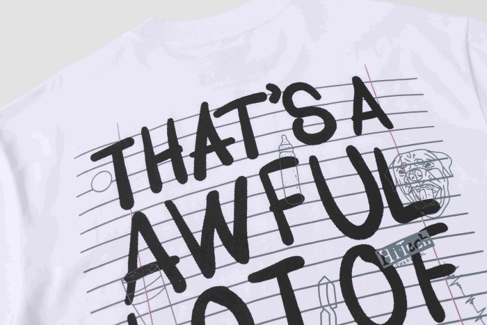 Grunge Streetwear Notebook Scribble Letter Double Side Print Tee 2 colors 29302356