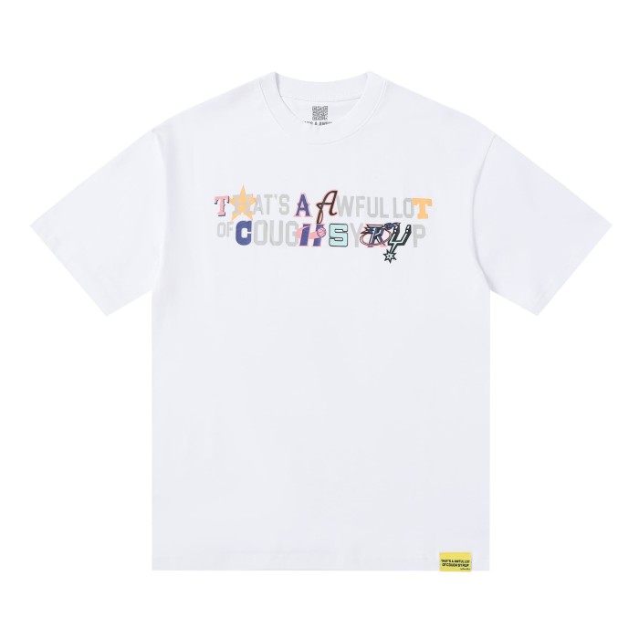 Basketball Street Multi Color Mix Match Staggered Letter Star & Basketball Accent Slogan Tee 29302234