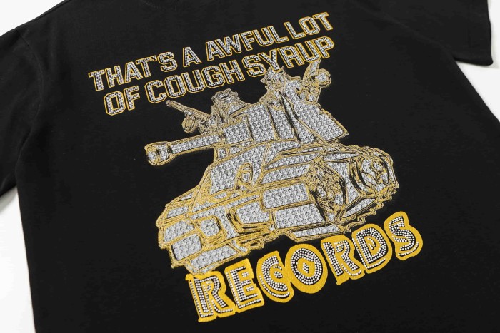 Urban Streetwear Style Rhinestone Tank Graphic Print Men's Cotton Tee 29302071