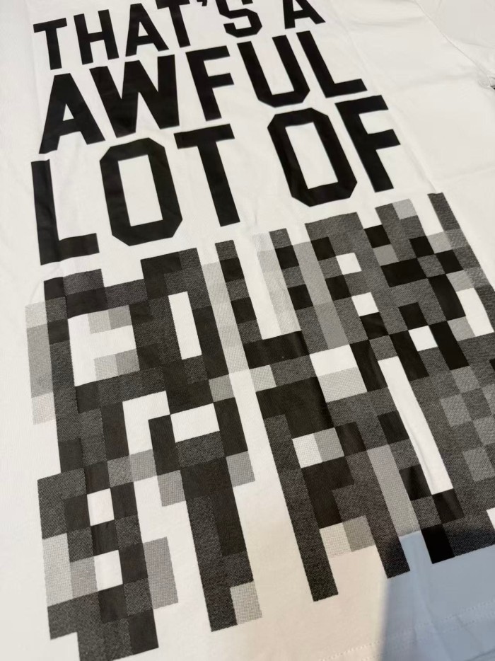 Cyber Street Glitch Pixel Mosaic Half Blur Text Front Segmented Normal & Distorted Stacked Letter Back Tee 2 colors 29302180