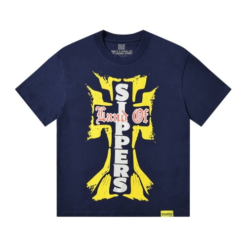 Vintage Grunge Street Distressed Splatter Cross Letter Graphic Front Stacked Bold Slogan Back Double Sided Tee 2 colors 29302080