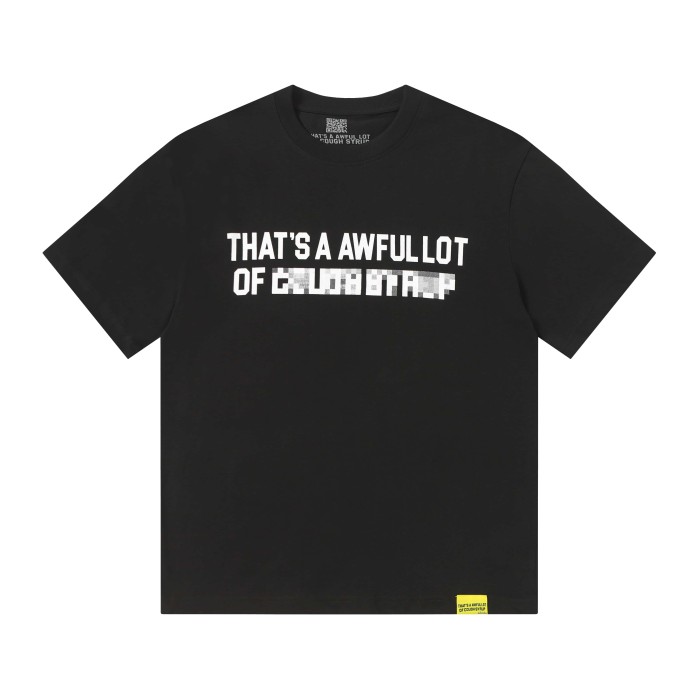 Cyber Street Glitch Pixel Mosaic Half Blur Text Front Segmented Normal & Distorted Stacked Letter Back Tee 2 colors 29302180